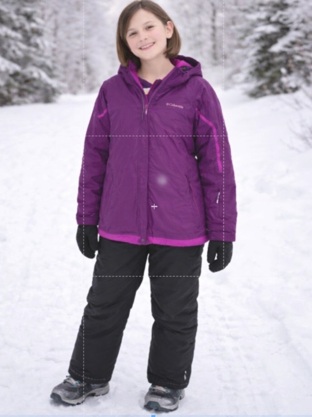 C22 Columbia Youth Girls Purple Winter Coat, Large, Pre-owned